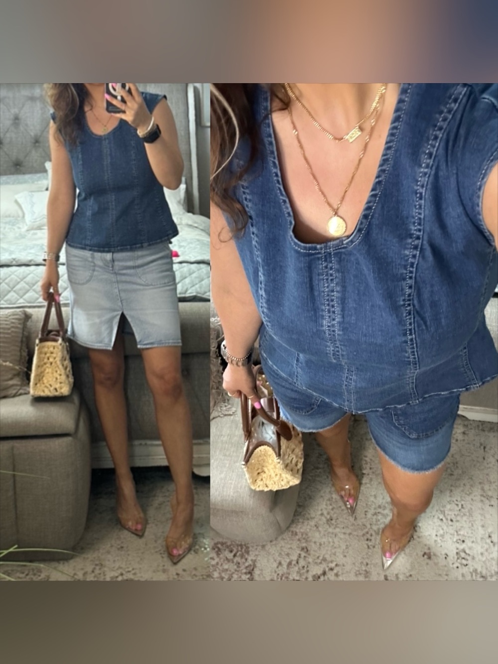 New💙 SOFT Denim Look Sleeveless Top
